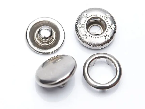 311979 КНОПКА металл ПРУЖИНА (ALFA) 12,5мм нерж. медицинская с плоской шляпкой никель