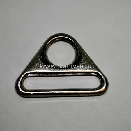 пряжка для сумок треугольная никель.тем