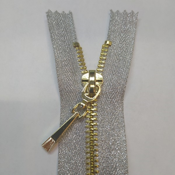 молния декор золото-парча серебро